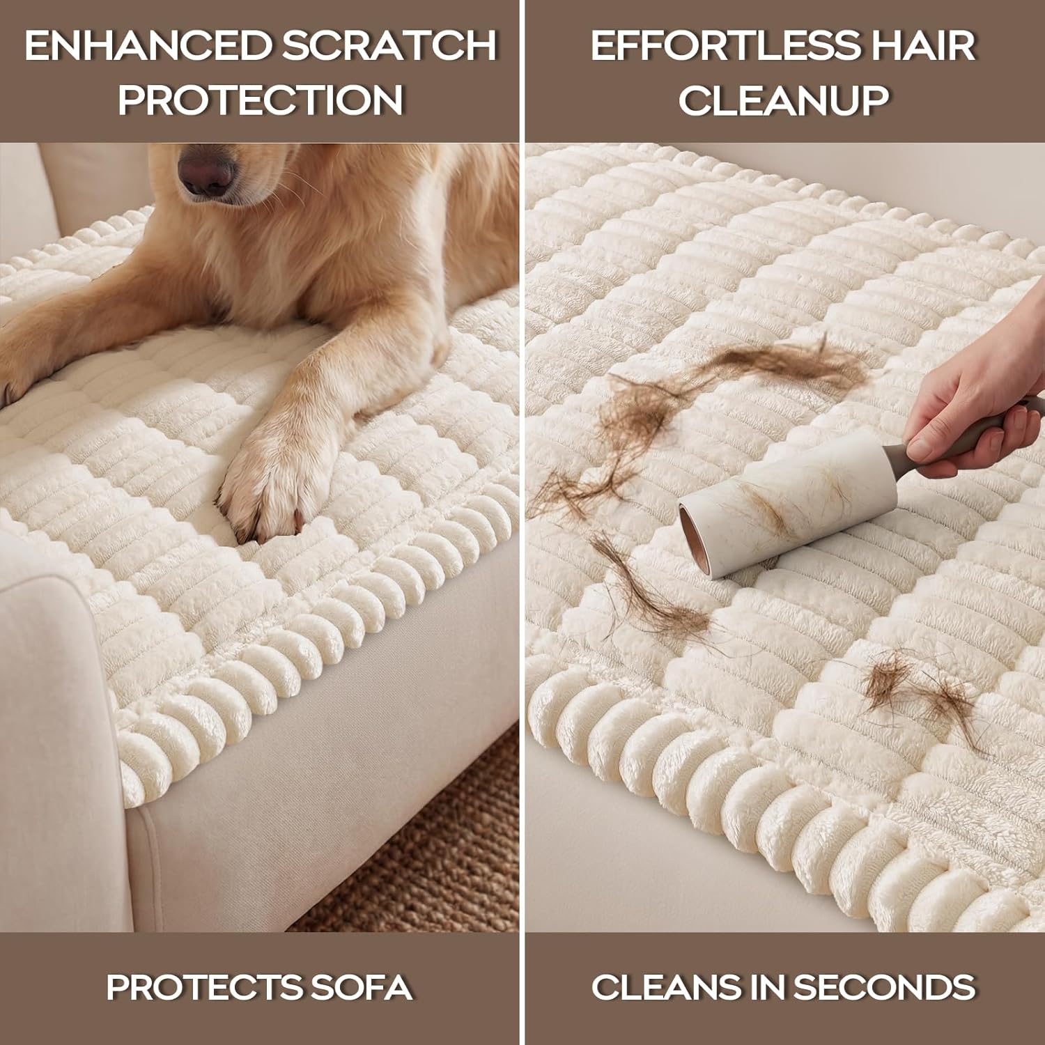 Non-Slip Fuzzy Couch Cover for Dogs