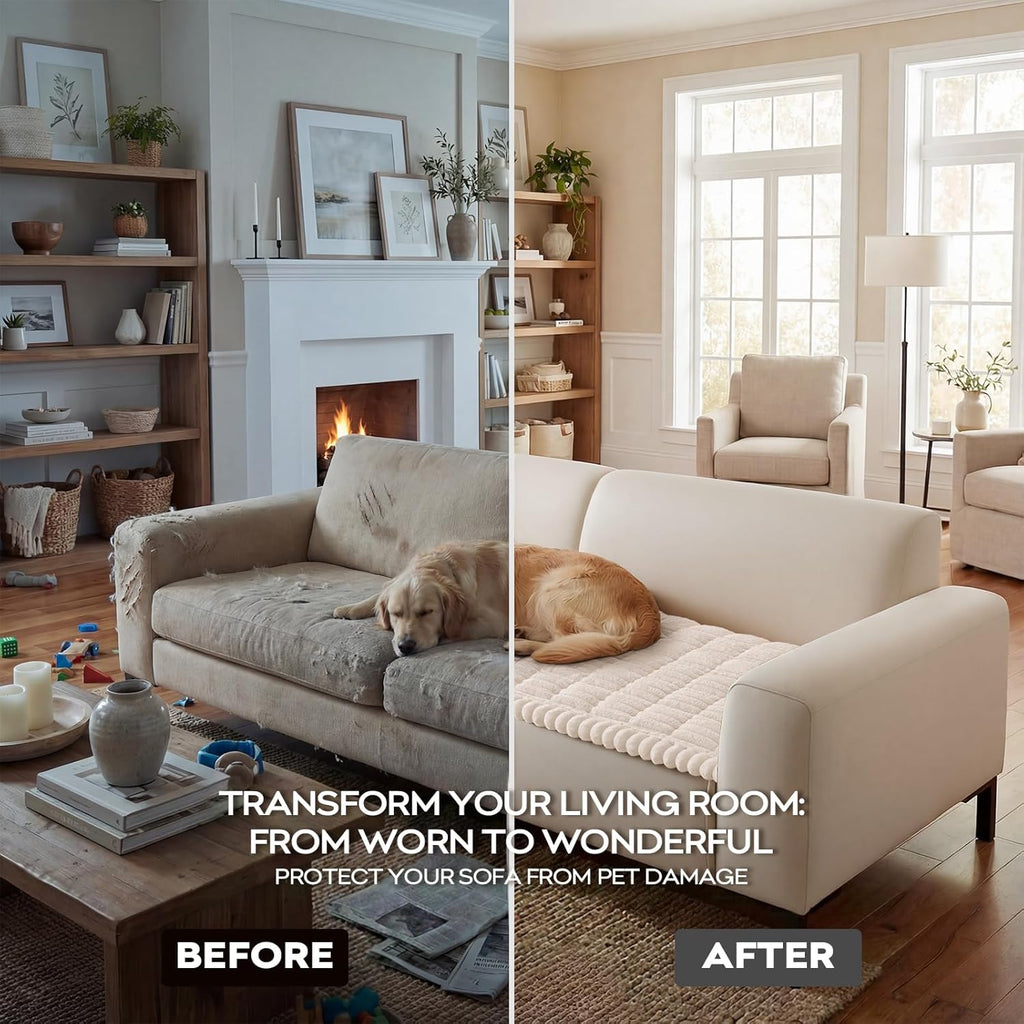 Non-Slip Fuzzy Couch Cover for Dogs