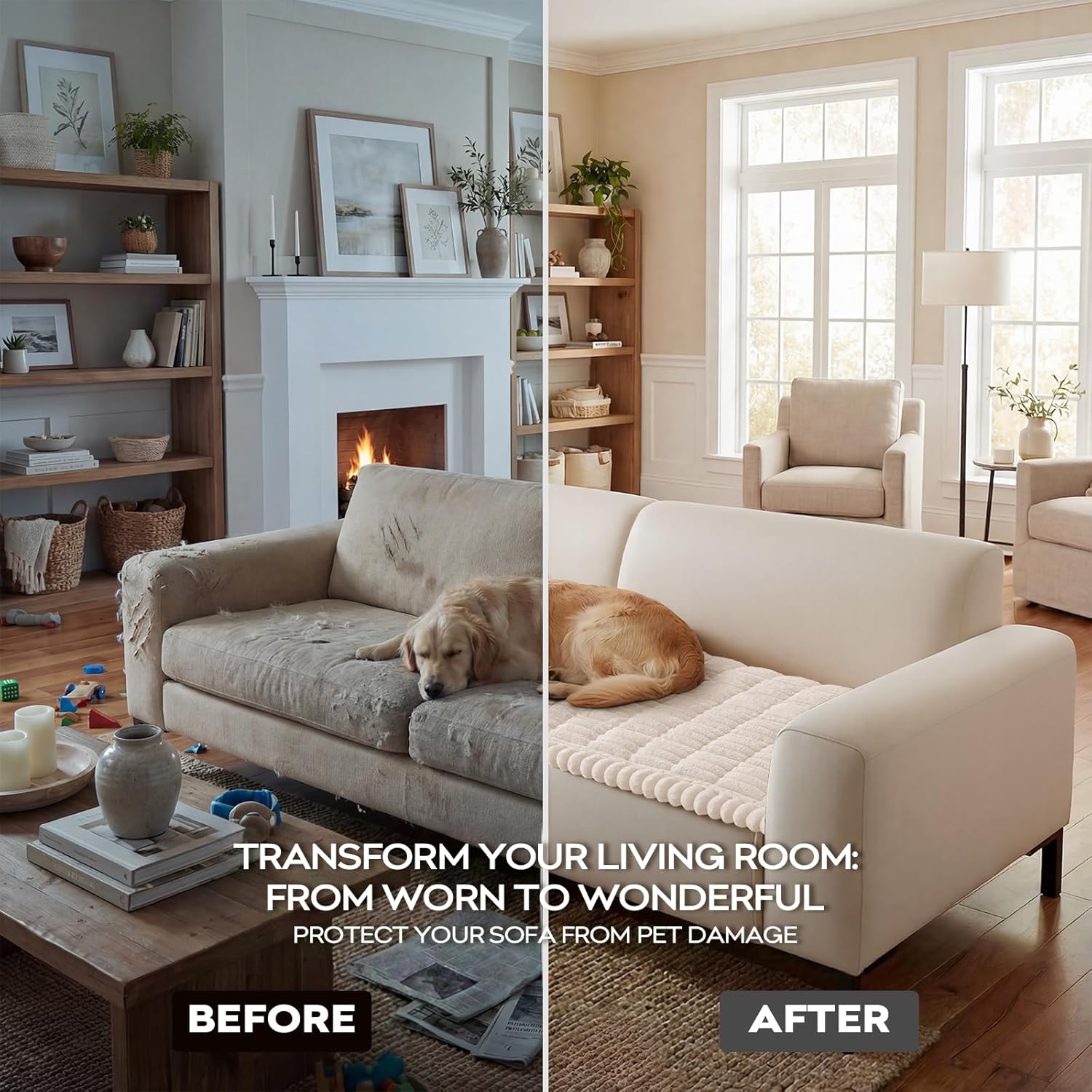 Non-Slip Fuzzy Couch Cover for Dogs