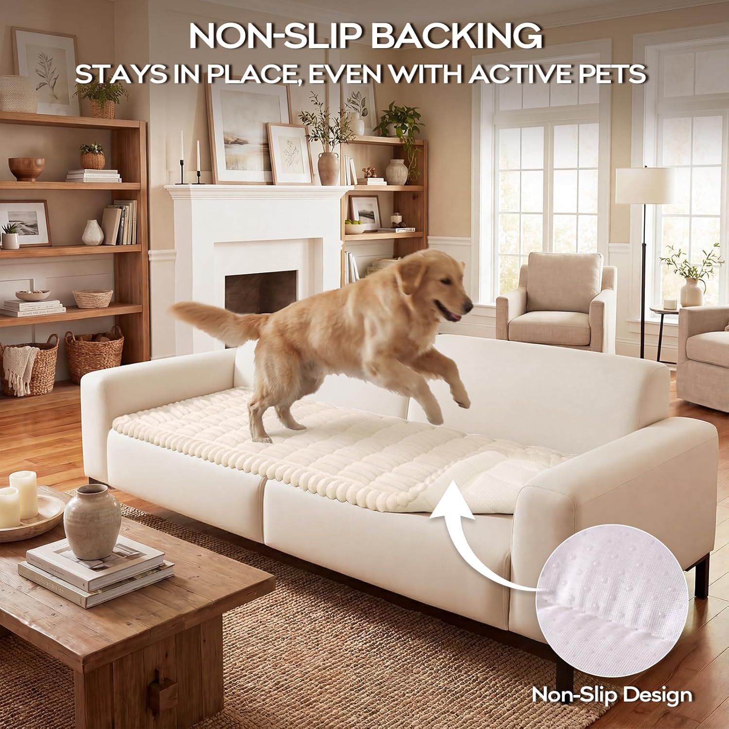 Non-Slip Fuzzy Couch Cover for Dogs
